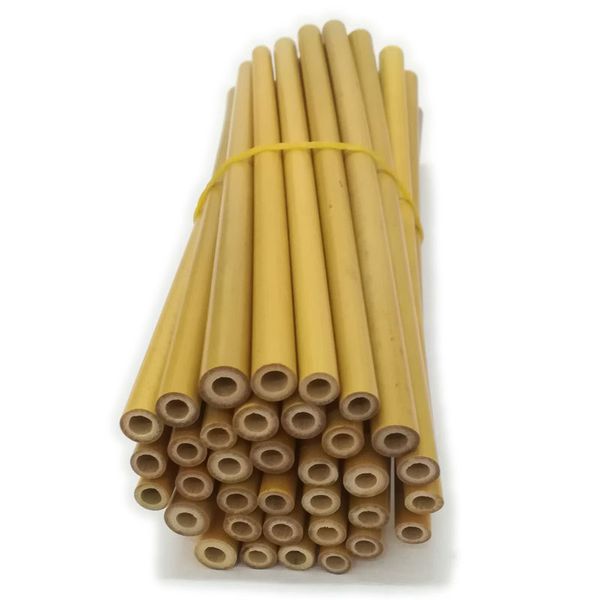 

reusable yellow color bamboo straws eco friendly bamboo drinking straw handcrafted natural drinking straws 15cm/19cm/20cm/23cm