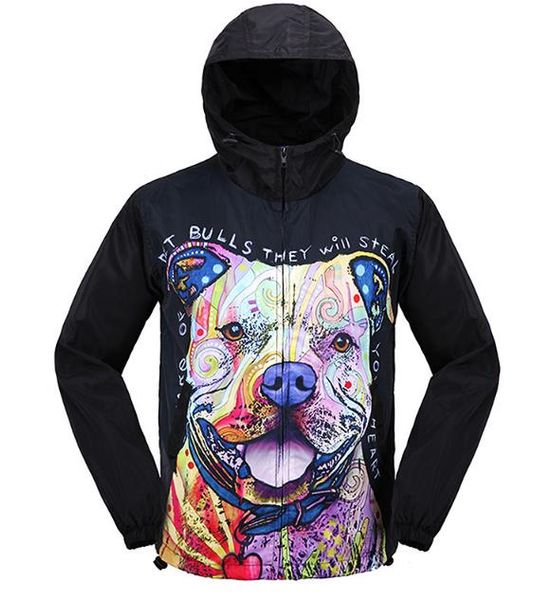 

mens designer jackets d color dog animal print zipper men's hooded windbreaker jacket letter printed side thick coat luxury jacket 001, Black;brown