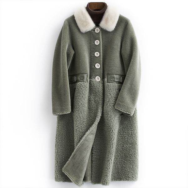 

winter jacket real fur coat women clothes 2020 korean long elegant real wool fur jackets kurtki damskie zimowe b18f28878 kj3435, Black
