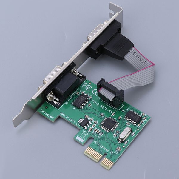 

pci-e 2 port serial card 9pin female port adapter converter