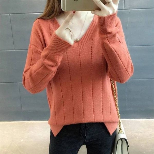 

sweater v-neck women fashion spring autumn knit sweater v-neck solid slim pullovers coat female blouse knit, White;black