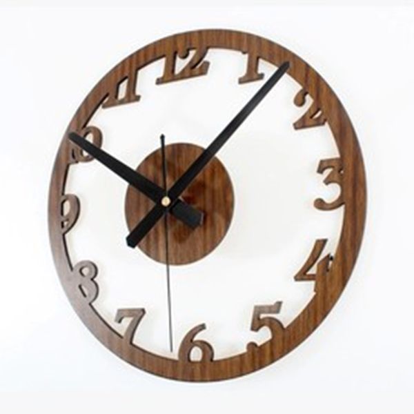 

creative wooden wall clocks simple digital circle diy wall clock vintage european home deco shop hanging watch clock sale