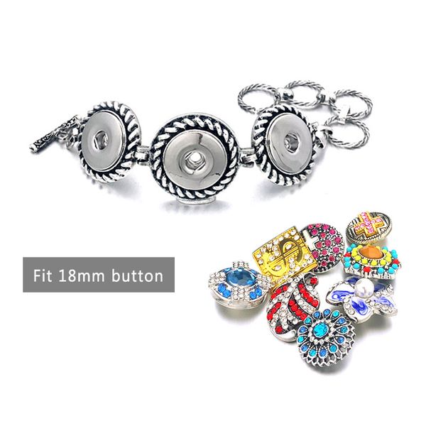 

горячая сменная мода кристалл имбирь медь браслет 018 18 мм оснастки кнопки подвески металлический браслет для женщин ювелирные изделия пода, Golden;silver