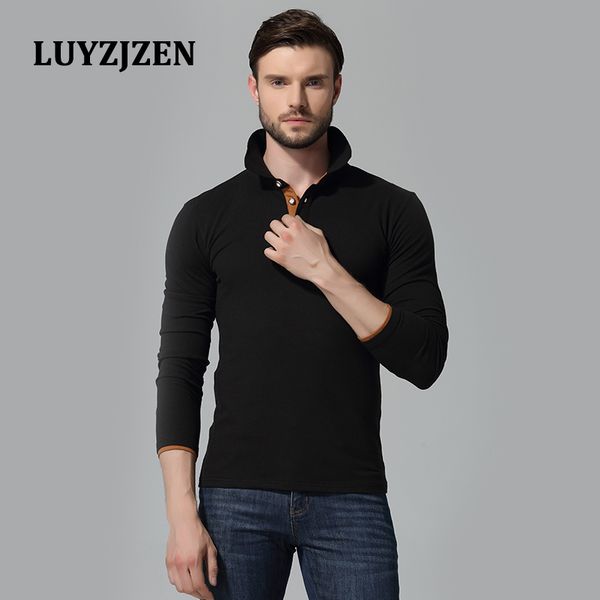 

High Quality 2017 Men 'S Long Sleeve Cotton Polo New Brand Mens Fashion Polos Hombre Casual Solid Polo Shirts Homme Plus Size 12