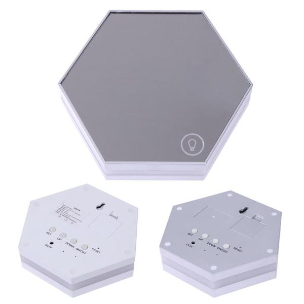 

multi-function led digital alarm clock night light temperature display mirror touch sensing table lamp clocks