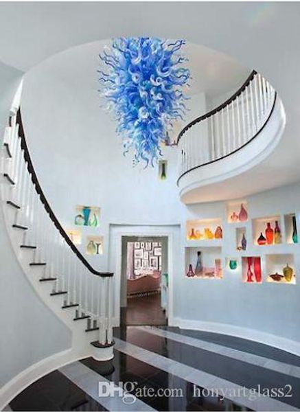 

italian foyer lighting decoration villa stair chandelier crystals 100% mouth blown borosilicate style murano glass chandelier