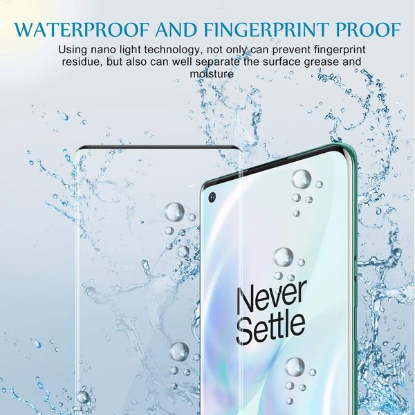 Для OnePlus 8 Pro изогнутого экрана протектора Bubble Free Анти царапин Дела Дружественного Полное покрытие Закаленного стекло с розничной упаковкой