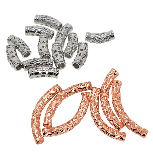 

18pieces hollow out filigree tube beads spacer bracelet diy jewelry findings