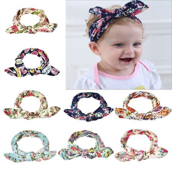 

kids baby headbands bohemian rabbit ears hair accessories head wrap girls childrens elastic bunny headband headwear, Slivery;white