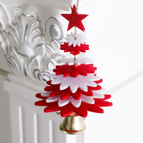 

1pc wind chimes christmas tree shape non-woven christmas tree pendant diy decorations door hanging articles