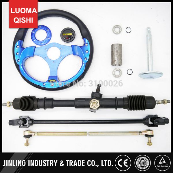 

320mm steering wheel 630mm gear pinion 600mm ball joint tie rod assy fit for diy china go golf kart buggy karting utv bike parts