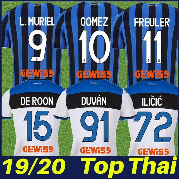 

19/20 atalanta soccer jerseys .muriel 2019 2020 atalanta bc maglia da calcio gomez duvan football shirts freuler ilicic de roon uniform, Black;yellow