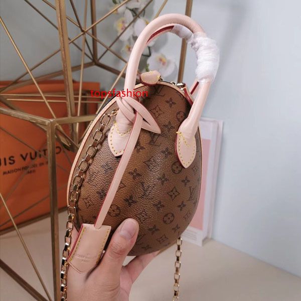 

brand egg fashion design chain shoulder bag genuine leather handbag 20cm nicolas ghesquiere women crossbody bags with handle m44587