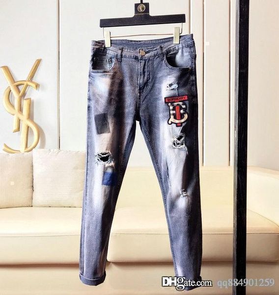 

2019 new arrival mens designer jeans jeans pour hommes brand designer italy mens designer pants size 28-39, Blue