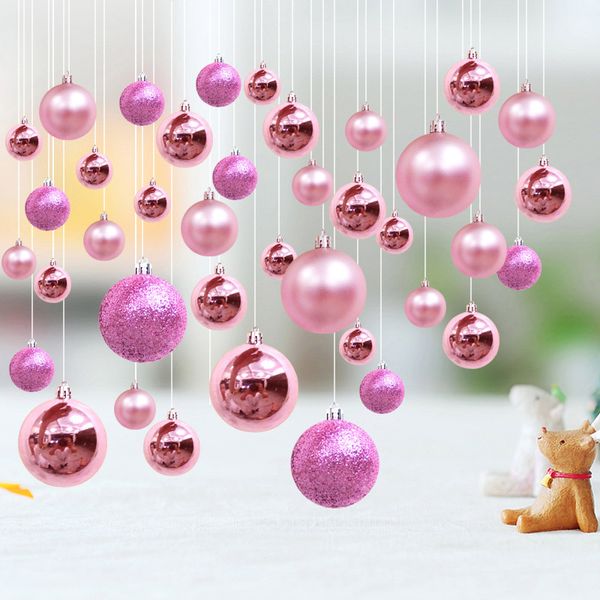 

24pcs/lot christmas tree ball decoration party hanging ornament bauble drop pendant xmas decorations for home gift 4cm/6cm/8cm
