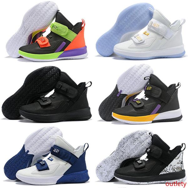 

lebron soldier 13 xiii grade sl thunder grey kids basketball shoes james men sport snreakers size 40-46