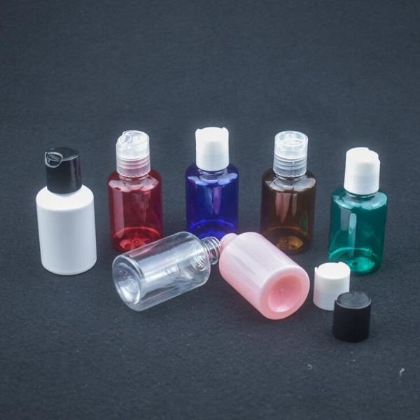 Kit da viaggio portatili per contenitori cosmetici per lozione crema da 50 ml, vuoti una piccola bottiglia di plastica trasparente con tappo a disco LX1441