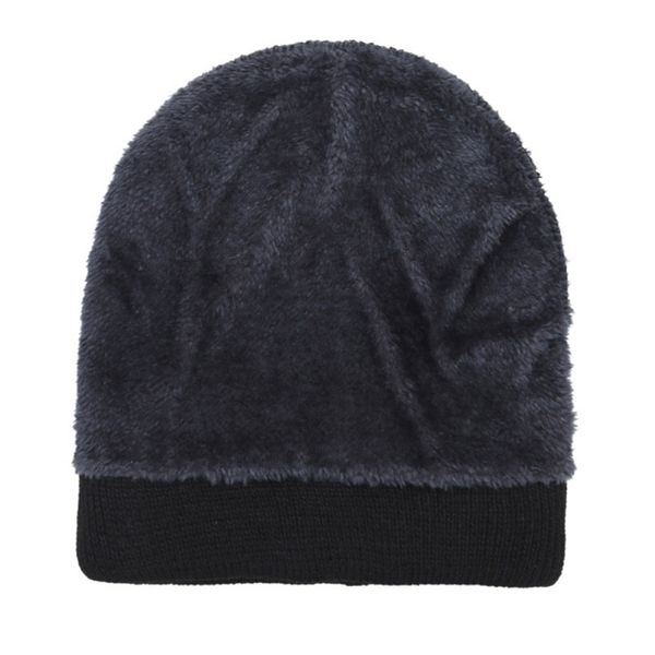 

stretch knitted skullies bonnet fashion beanie plush lining for snowboard skiing skating hat cuffed winter beanie, Black;white