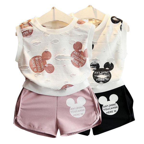 

девушки летней одежды двухсекционный мультфильм печать сделать старый футболка шорты 3-7 г качественная детская одежда 2020 горячая распрода, White