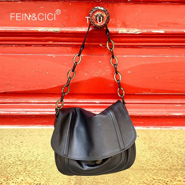 

black big messenger bag women casual vintage retro large capacity crossbody chains satchel bag 2019 winter new business