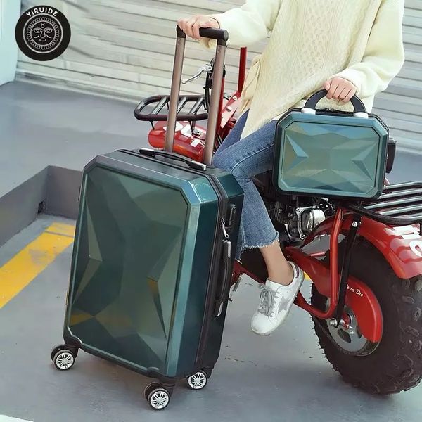 

creative trolley travel suitcase with cosmetic case men women 2pcs/set rolling luggage fashion personality carry on luggage
