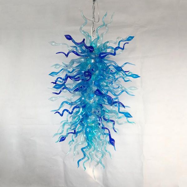 

selling handmade blown glass chandelier lighting blue shade large led glass chandelier for home party decor