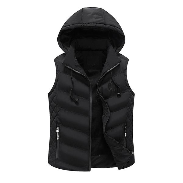 

winter warm new men thickening vest male padded casual parka slim fit autumn waistcoat sleeveless jacket 2018 plus size xxxl, Black;white