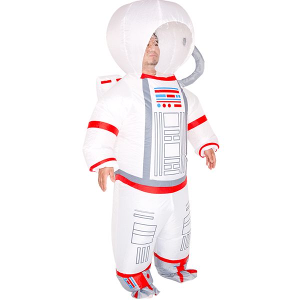 Toptan-Yeni Şişme Kostümleri Beyaz Spaceman Giysi Cadılar Bayramı Noel Cosplay Kostüm Astronot Parti Elbise Yetişkin Tulum Için