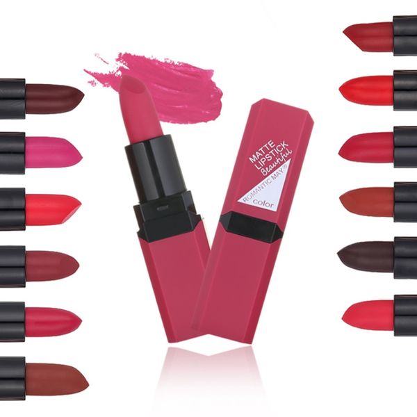 

12 colors matte velvet lip gloss lipstick waterproof nude red lip tint women makeup