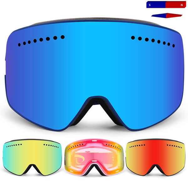 

magnet ski goggles,2019 brand professional double uv400 anti-fog lens big men women ski glasses mask skiing snowboard goggles