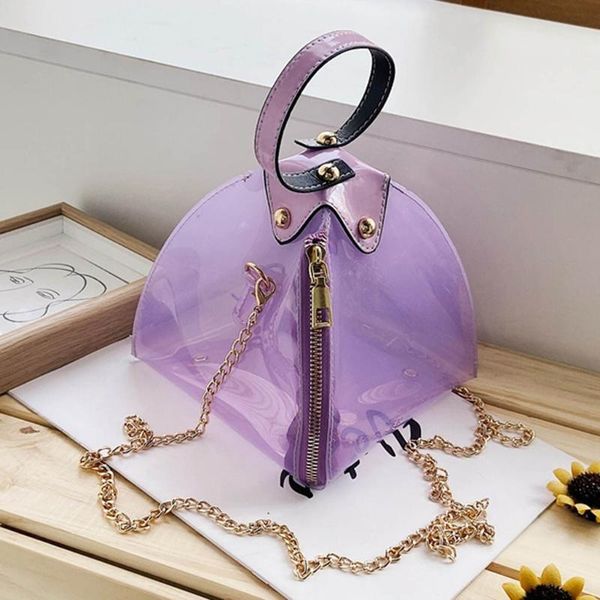 

unique chain bags handbag luxury design for women 2020 fashion large capacity transparent leather shoulder bag #yj