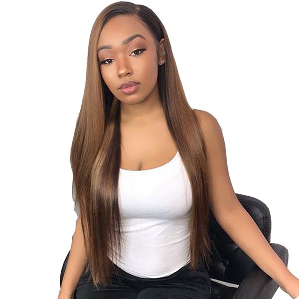 

straight ombre lace front human hair wigs for women brazilian remy full lace wig pre plucked with baby hair, Black