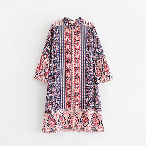

BOHO пляжные пуговицы кимоно спереди кимоно Boho длинные дизайн женщины богемный пра