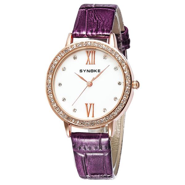 

fashion women daily waterproof rhinestone inlaid roman number analog wrist watch ladies dress watches gift luxury, Slivery;brown