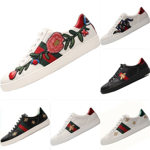 

With Box 2019 Cucci Ace Embroidered Small Bee Leather Low Top Skateboard Shoes Cucci Ace Small Bee Embroidered Mix RB Athletic Shoes