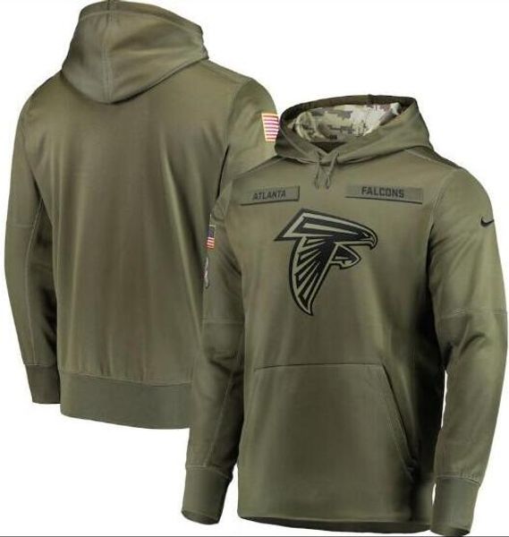 

2018 new men atlanta sweatshirt falcons salute to service sideline therma performance pullover hoodie olive