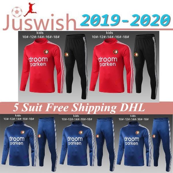

kids tracksuit 1920 survetement feyenoord boys long sleeve sweat suit jacket 2019 2020 kids feyenoord training clothes survÃªtement feyenoord, Black;red