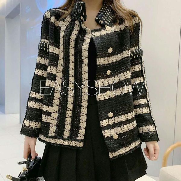 

ch041 delicate restoring ancient ways jacket black stripe gentlewomen, Black;brown
