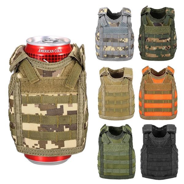 

molle мини миниатюрные напитки tactical military пива крышка может cooler держатель втулки бутылки drink vest c19041501