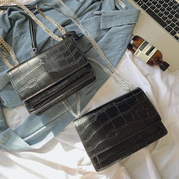 

designer 2020 brand new genuine leather women handbag lady's shoulder bag crocodile pattern clutch chain shoulder strap bags