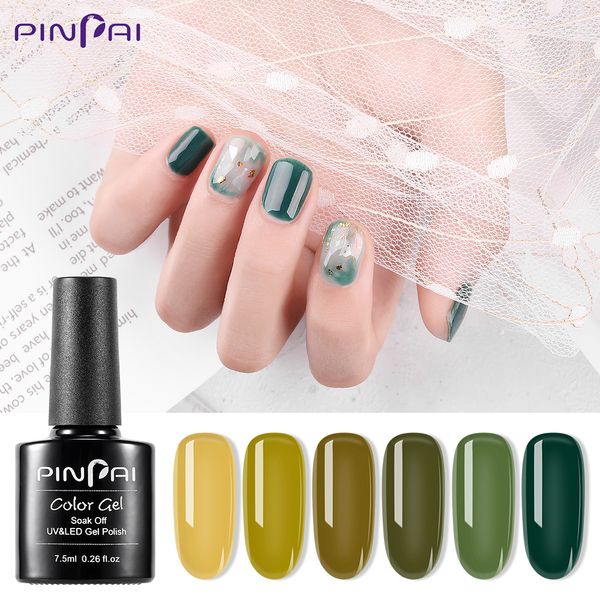 

pinpai nail gel polish nail art gel lacquer for salon green avocado series soak off uv led varnish 7.5ml, Red;pink