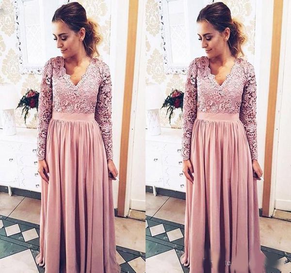 

mother of the bride dress with lace chiffon wedding gust gowns v-neck full sleeves custom made formal evening gowns, Black;red