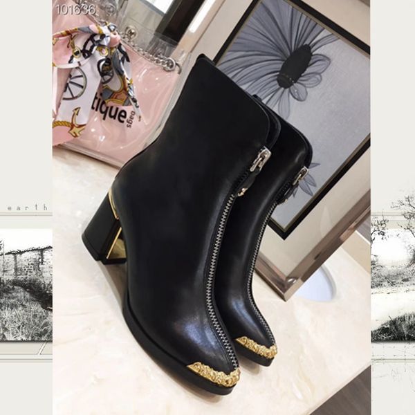 

cowhide genuine leather boots for women lace up high heel boots women winter street style shoes heel .5cm, Black