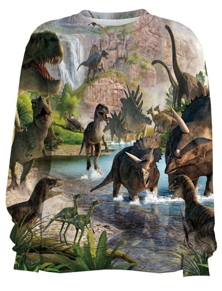 

3d cartoon dinosaur sweatshirts blouse 3d digital polyerster men sportswear workout cotton smooth, Black