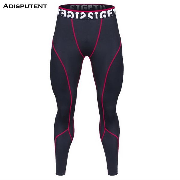 

adisputent patchwork men's running compression pants men jogging sport long trousers large size fitness calcas para homen, Black
