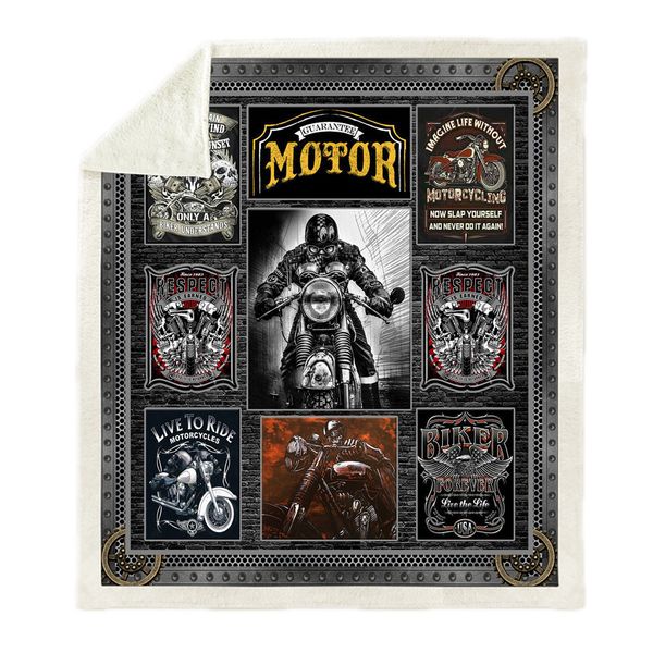 

softbatfy motorcycle fleece throw blanket sofa bedding blankets drop ship