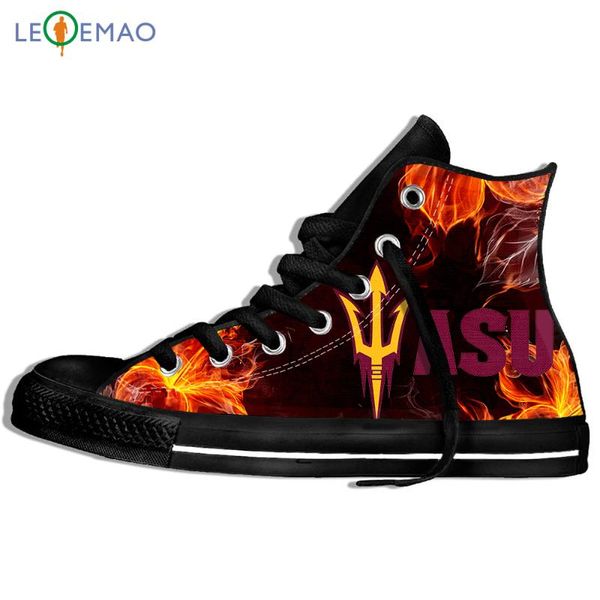 

men's walking canvas boots shoes breathable arizona state sun devils logo high-loafers sport shoes classic sneakers