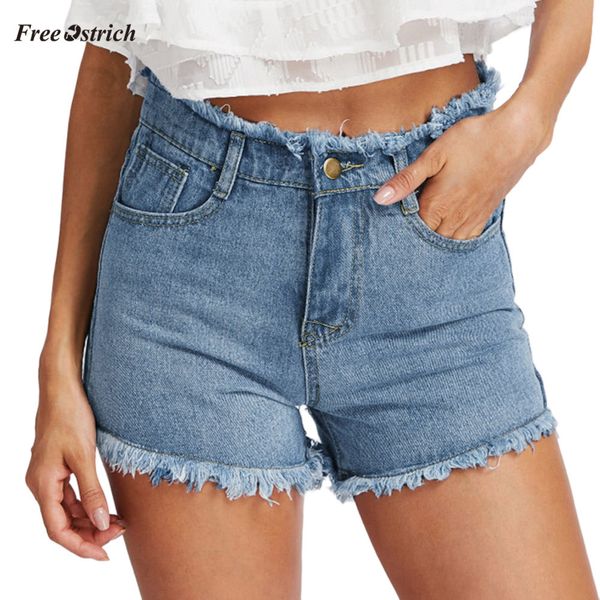 

ostrich clothes women jeans blue denim jeans solid casual hole outdoor mini shorts summer slim holes feminino