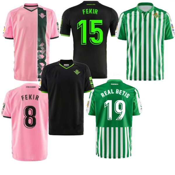 

19 20 royal betis soccer jersey juanmi mandi maillot de foot fekir joaquin football shirt real betis 19-20 camiseta de futbol kits, Black;yellow