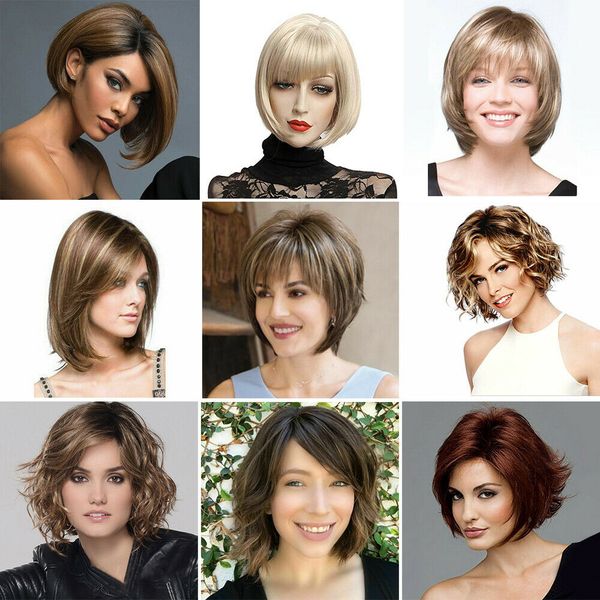 

fashion lady women synthetic short curly/wavy/straight wigs bob pexie full wig, Black